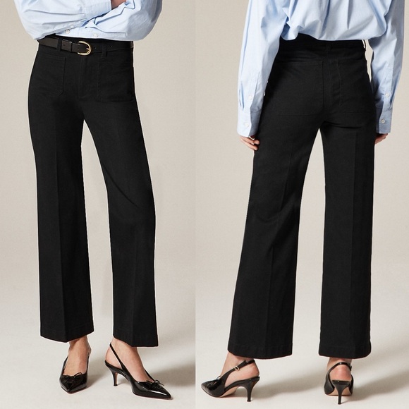 J. Crew Pants - J. Crew Charley Kickout Cropped Pant‎ Flare Chino Black NWT $118 Size 26 (US 2)